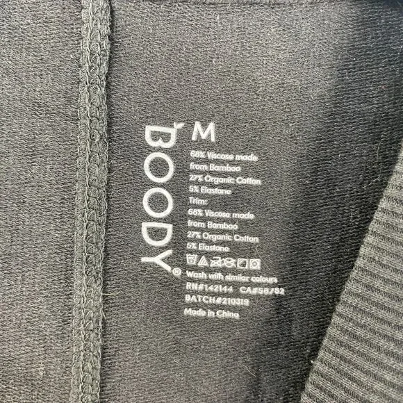 Boody Womens Top Sweater Bamboo Organic Cotton Active Weekend Crew Black Sz M - Picture 4 of 9